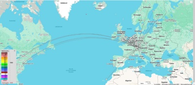 WSPR Map OE9HGV 10/2025 (c) https://wspr.rocks/
